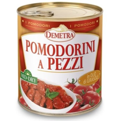 Pomidorai raudoni pusiau džiovinti saulėje aliejuje, DEMETRA, 780 g